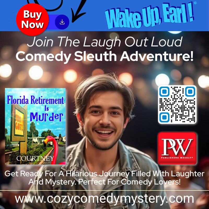 Cozy, Comedy Mystery, Silver Haired Sleuth Drama, and a Touch of Humor Florida Retirement is Murder is a fun little cozy snowbird sleuth mystery by American Author Artist Kris Courtney that will keep you guessing until the end. The story offers humor, drama, and mystery that will wet your appetite for more. The narration is well done, and the characters are well developed and believable where Dive into the whimsical world of "Florida Retirement Is Murder" where  retirement isn't just about rest and relaxation but an unexpected adventure into the heart of Central Florida's most colorfully quirky community. Every lifestyle imaginable can be found from the LGBTQ of the hilarious antics of 'Micah' down to the straight lace Marine Corp Sergeant, Police Detective or the Flirtatious 'Jodi' and her tight fitting mini skirts...